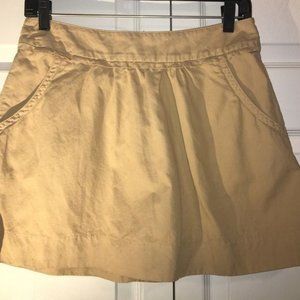 J. Crew sz 0 tan cotton mini skirt